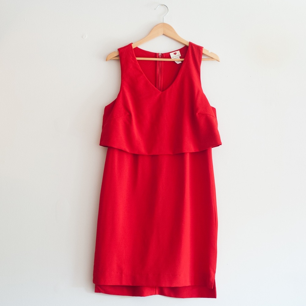 ONE CLOTHING | RED MINI DRESS WITH OVERLAY